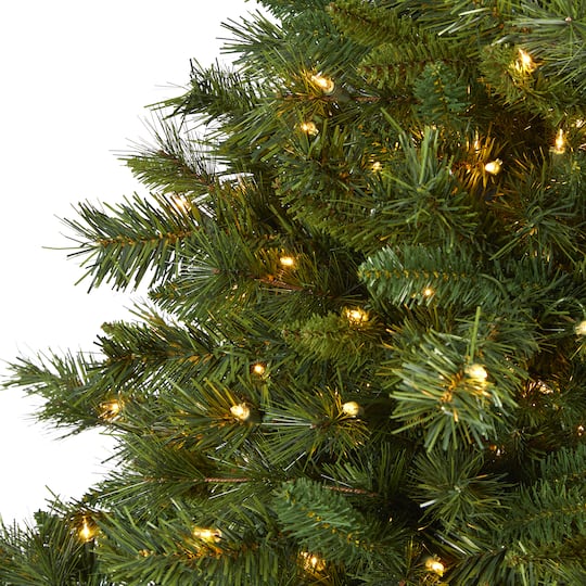 6ft. Pre-Lit Wyoming Mixed Pine Artificial Christmas Tree, Clear LED Lights